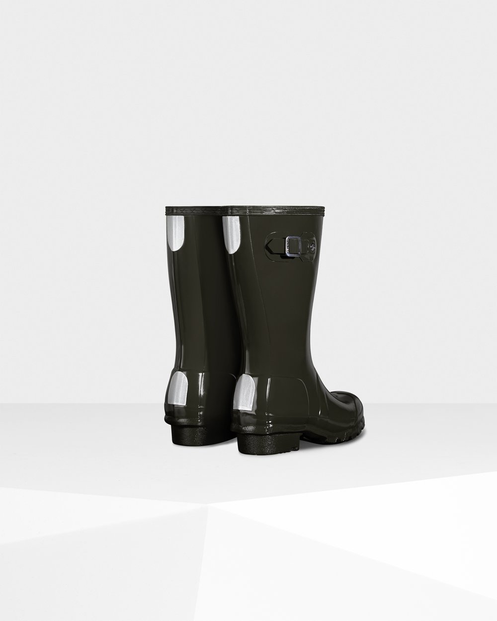 Bottes de Pluie Hunter Original Grands Gloss Enfant Vert Foncé Olive PETFUCA-57